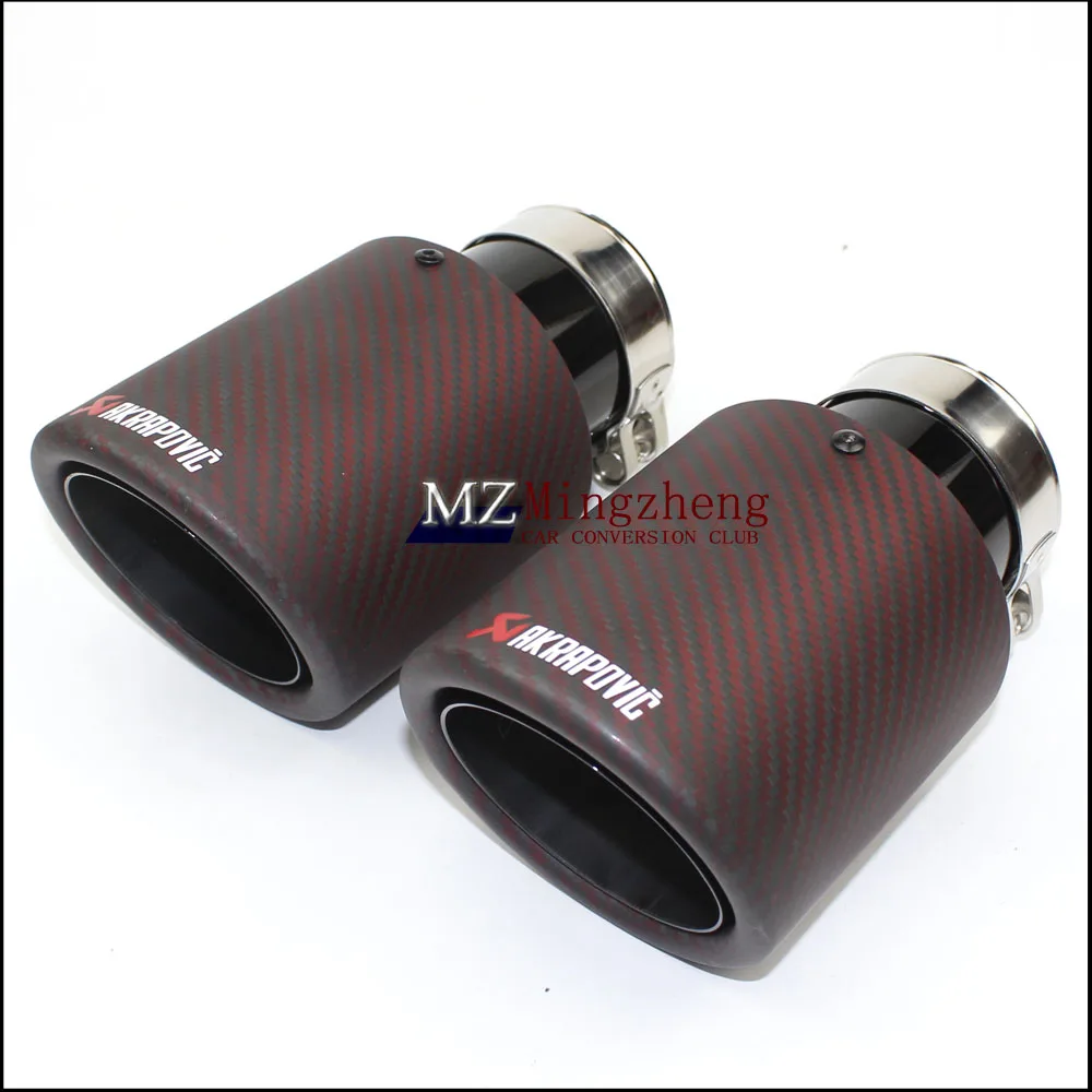 

1Pcs Universal Car Styling High Quality Exhaust System Carbon Fiber Glossy Tail Pipe Black Stainless Steel Exhaust Pipe Tailpipe