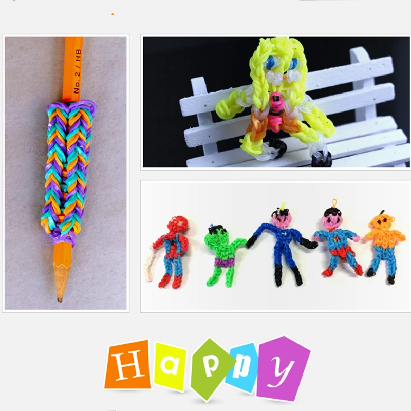 price cut 600pcs rubber loom bands girl gift for children elastic band for weaving lacing bracelet toy gum fo