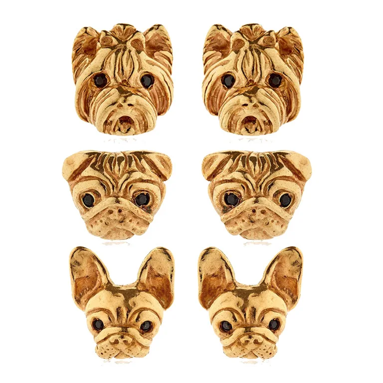 

Cute Dog Stud Earrings Alloy Bulldog Animal Earrings for Women Men