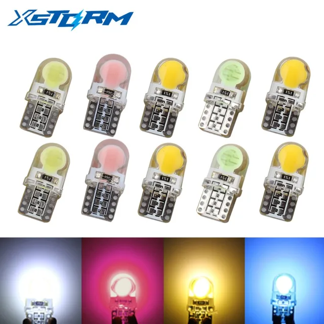 10 sztuk Auto T10 LED Cold White 194 W5W LED 168 COB krzemionka samochód super Bright Turn Side licencja tablicy Lampa żarówka DC 12V -