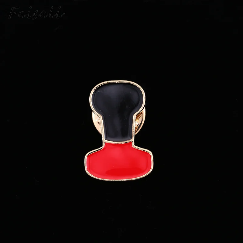 Feiseli мультяшная эмалевая помада лак для ногтей Макияж Кисть Форма Брошь для женщин креативный очаровательный воротник зажимы металлический значок