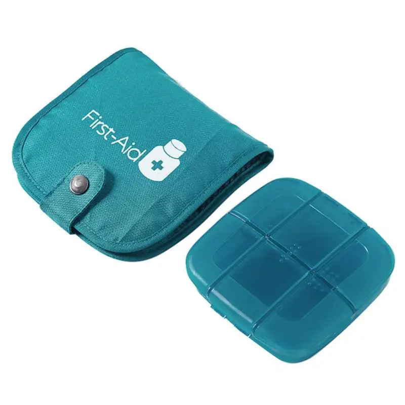 Portable Pill Medicine Storage Box Travel Tablet Pill Case Splitter Storage Bag Organizer Medicine Box Container Holder - Цвет: Green Set