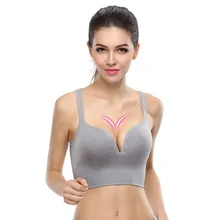 Push Up Gathering Yoga Sports Bra Padded Wirefree Fitness Gym Adjustable Strap Back Closure Top Drop Shipping