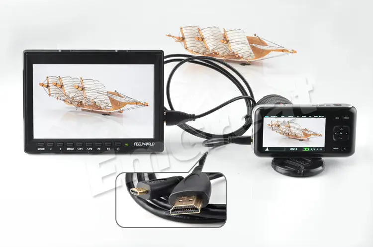 Feelworld FW759 7 &quotЖК DSLR камера HD ips 1280x800 HDMI монитор поля для BMPCC + 15 мм зажим стержня 11&quot