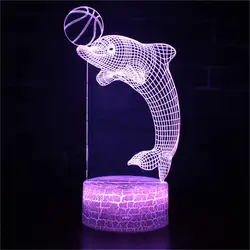 Серия Dolphin лучшие подарки комната-декорация из акрила атмосферный свет 3D ночник домашняя спальня ночник акриловая панель