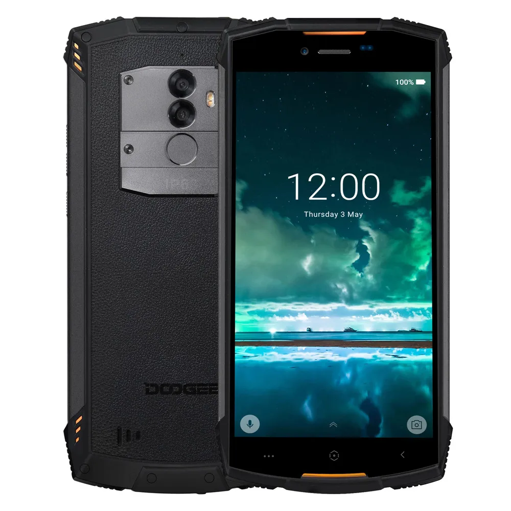 DOOGEE S55 4 ГБ 64 ГБ водонепроницаемый мобильный телефон с IP68 5,5 "HD + Android 8,0 Octa Core 13MP Камера 5500 мАч 5V2A Быстрый Зарядное устройство смартфон
