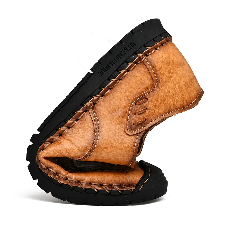 DXKZMCM Genuine Leather Shoes Men Flats Fashion Men's Casual Shoes Brand Man Soft Comfortable Lace up Loafers Shoes Mens