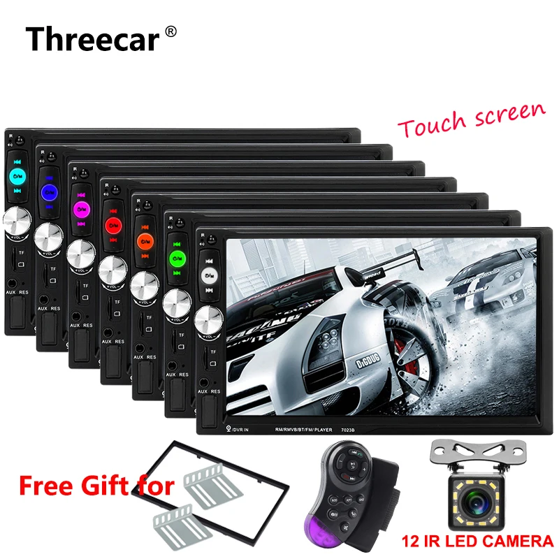 

2 din car radio 7" Touch Screen Player MP5 SD/FM/USB/AUX/Bluetooth/Mirror Car Audio For Rear View Camera Remote Control no dvd