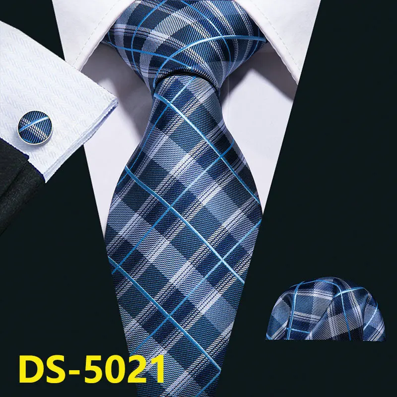 DS-5021 Мужской галстук, золотой, темно-синий, в полоску, шелк, галстук Barry. Wang, 3,4 дюймов, жаккардовые, вечерние, свадебные, тканые, модные, дизайнерские, галстук для мужчин, DS-5032 - Цвет: DS-5021