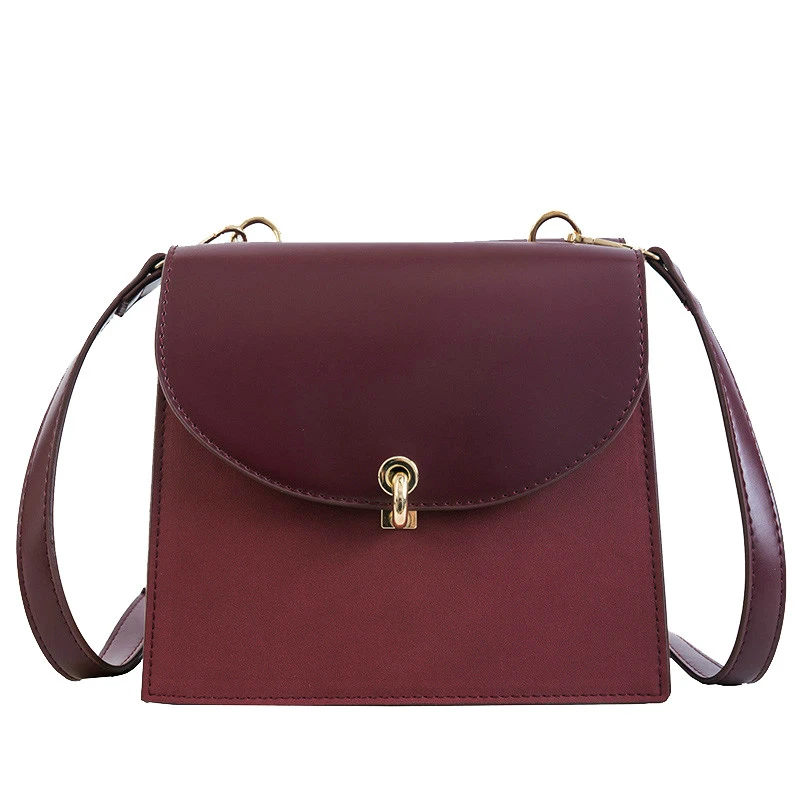 

Vintage Fashion Lady Square bag 2019 New Quality PU Leather Women's Designer Handbag Simple Stitching Shoulder Messenger Bags