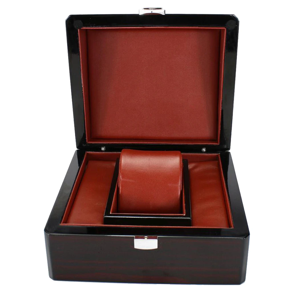 

Single Slot Wooden Watch Case Wristwatch Box Organizer Storage Travel Black 17 x 15 x 10cm