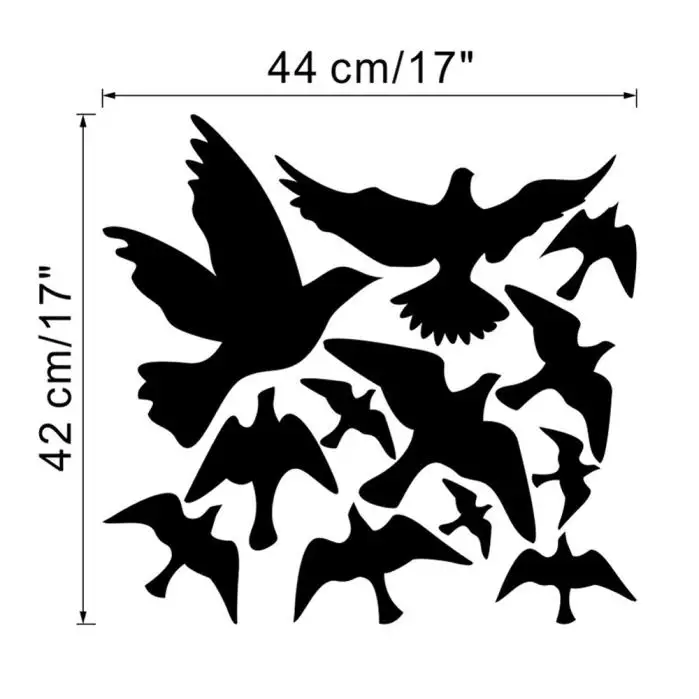 Новое поступление черные Летающие птицы настенные Стикеры для детской комнаты наклейки плакат обои спальня домашний декор z0619#30