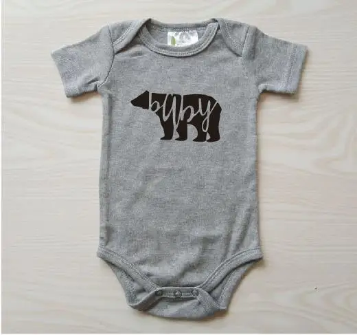 PADDY DESIGN MAMA Bear Baby Papa Family Matching Tshirt Pregnancy Announcement New Born Mom Top Tee Cute Letter Printed T Shirt - Цвет: gray t black BABY