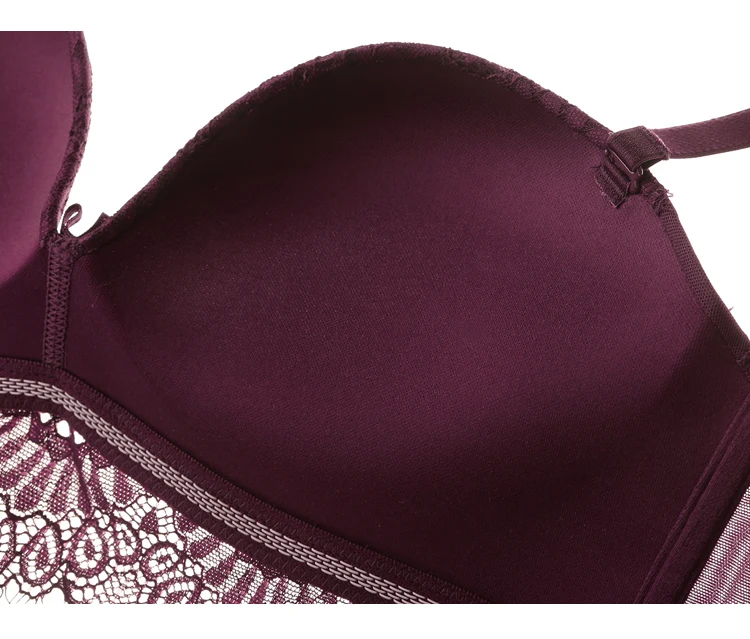 TERMEZY New Top Sexy Underwear Set Women Wireless Brassiere Push up Bra and Panty Sets Embroidery Solid color Lingerie Set  (12)
