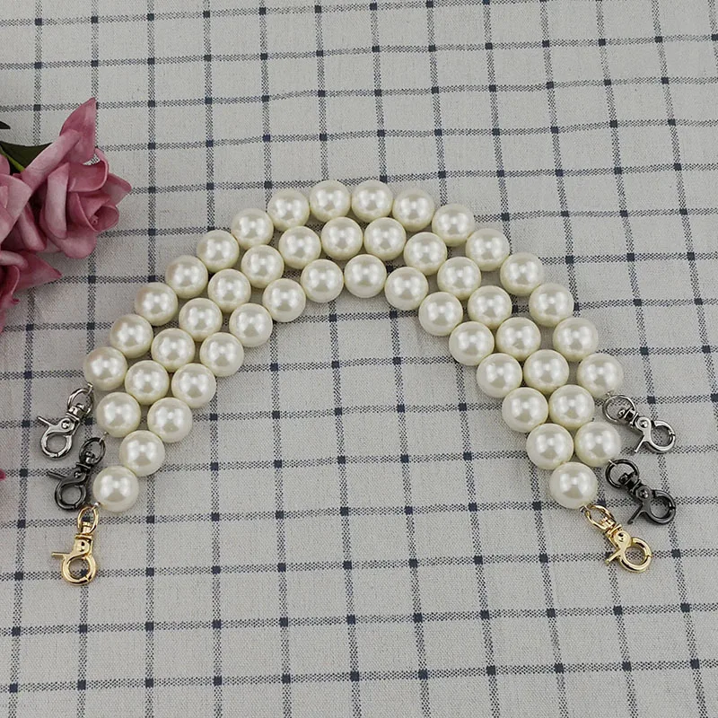 Pearl Chain Bag Strap Beaded Women Bag Accessories Gold Silver Buckle Long Pearl Belt For Bag Luxury Shoulder Straps Wholesale