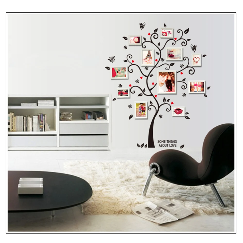 

DIY Wall Sticker Decal Removable Mural Wall Art Sticker Memory Tree Decorative Self Adhesive Living Room Photo Frame Home Decor