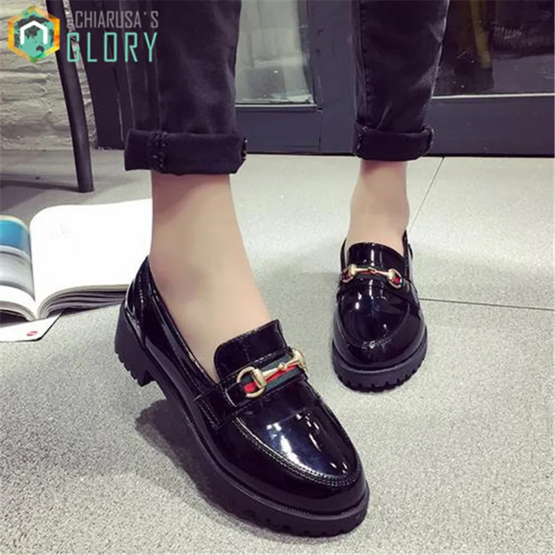 

Women Oxford causal Shoes Patent Leather Brand Flats Shoes woman platform Slip-On Woman Moccasins Ballet Flats Zapatos Mujer