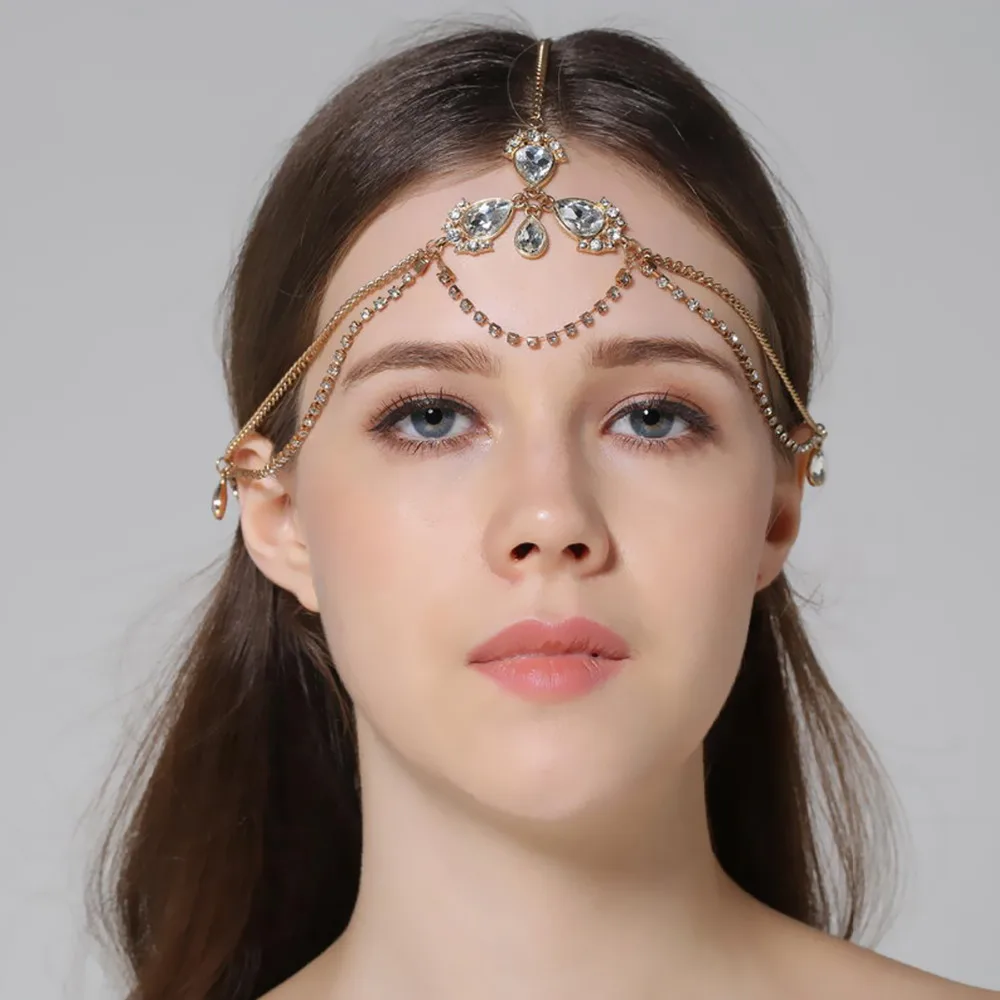 

Bohemia Water Drop Rhinestone Crystal Elegant Hairwear Wedding/Party Women Girls Headdress Fashion Zinc Alloy Hair Hoop