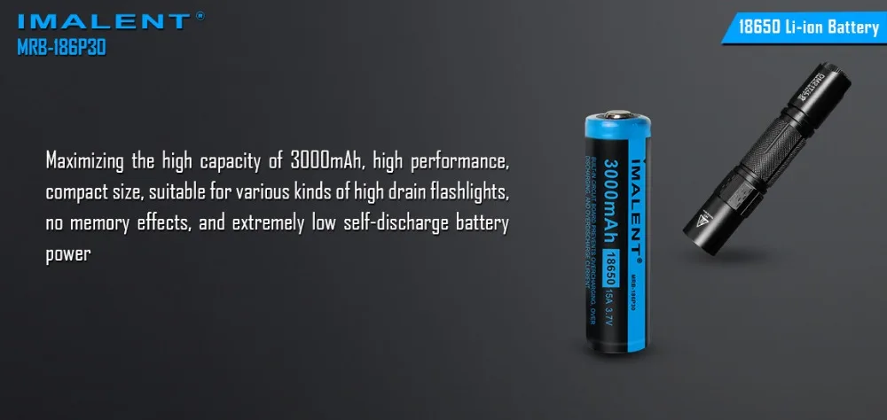 4 шт. IMALENT MRB-186P30 3,7 в 3000 мАч 15A литий-ионные перезаряжаемые аккумуляторы батарея высокая производительность для высокого стока светодиодный освежитель
