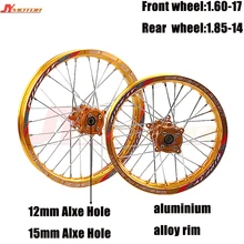 Спереди 1,60-17 и сзади 1,85-14 дюймов комплект сплав обода колеса с ЧПУ центр подходит для Кайо HR-160cc TY150CC Грязь велосипед ямы