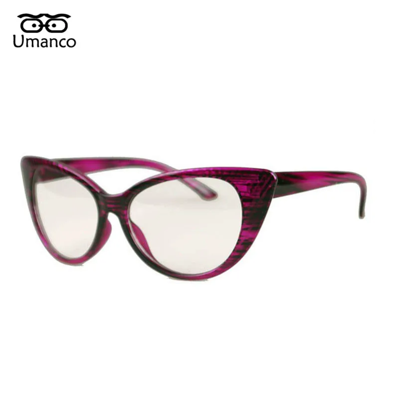 Umanco Cat Eye Крупногабаритные обычные очки для Для женщин Пластик Frame прозрачный Поликарбонат линзы очков уличной фотографии подарок - Цвет оправы: 03