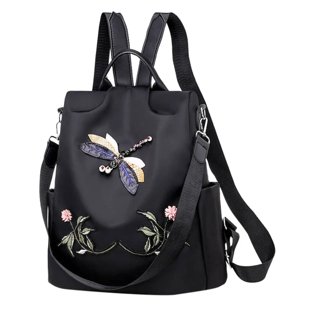 

Backpack women's fashion simple embroidery embroidery backpack leisure travel bag large capacity computer bags A1