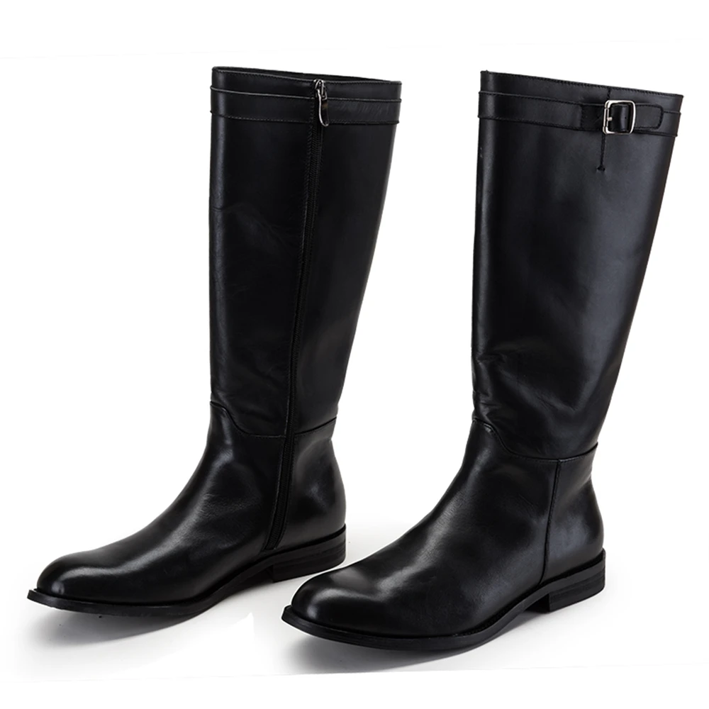 2017 Latest Men's Riding Equestrian Boots Mid calf Genuine Leather