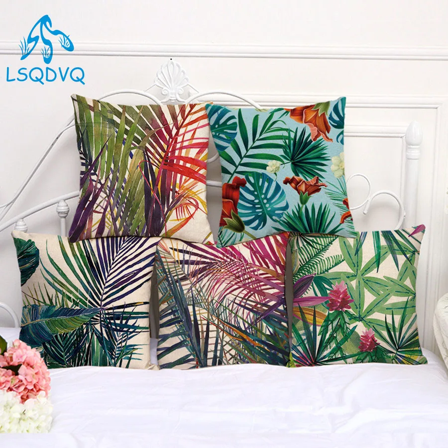 Primavera Decoracion Bonhause Juego De 4 Funda De Cojín Hojas De Eucalipto 45 X 45 Cm Plantas Verdes Terciopelo Suave Fundas De Almohada Para Cojines Decorativos Para Sofá Cama Coche Hogar Funda Cojin 45x45