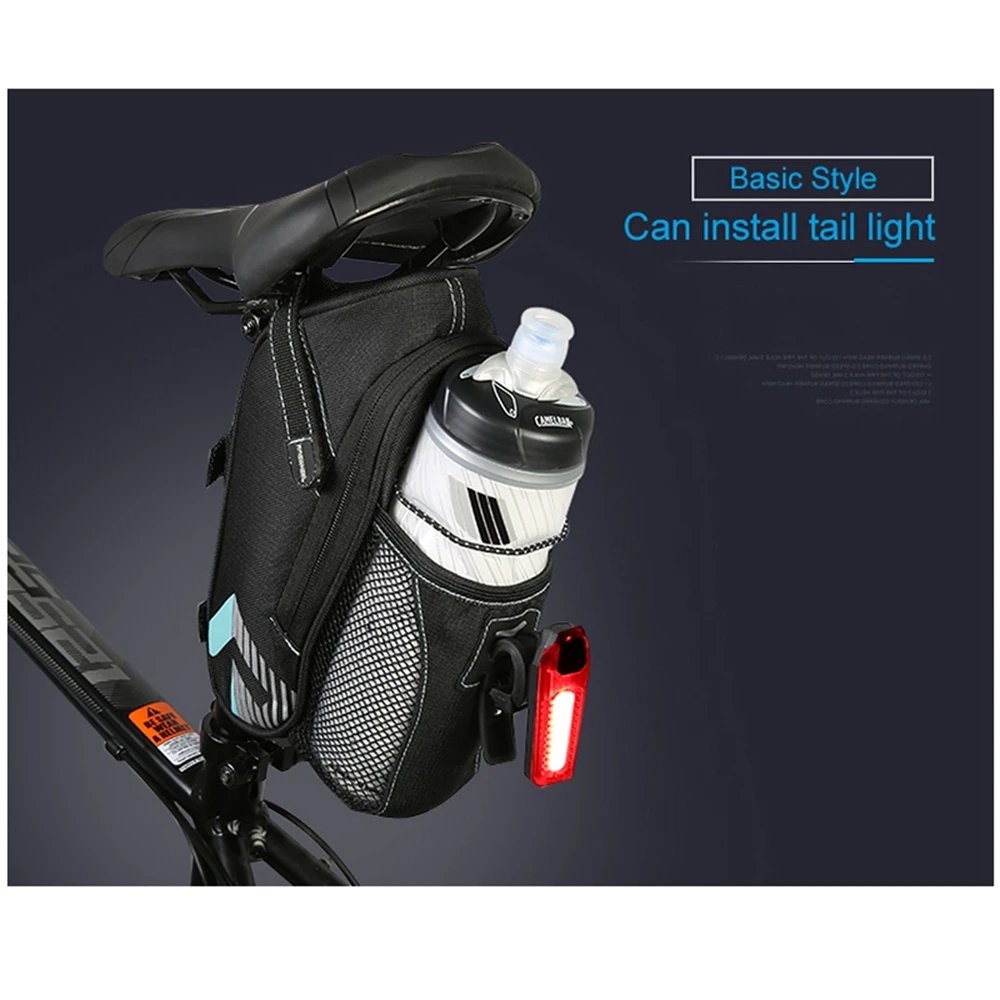 Best ROSWHEEL Bicycle Bag Rainproof Saddle Bag Outdoor Cycling Mountain Bike Back Seat Tail Pouch Maintenance Tool Bags with Tailligh 2
