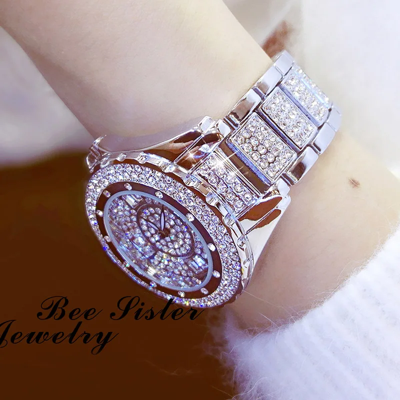 Новинка, роскошные женские часы с бриллиантами, Топ бренд, элегантное платье, кристалл, кварцевые часы, женские наручные часы, Relogios Femininos