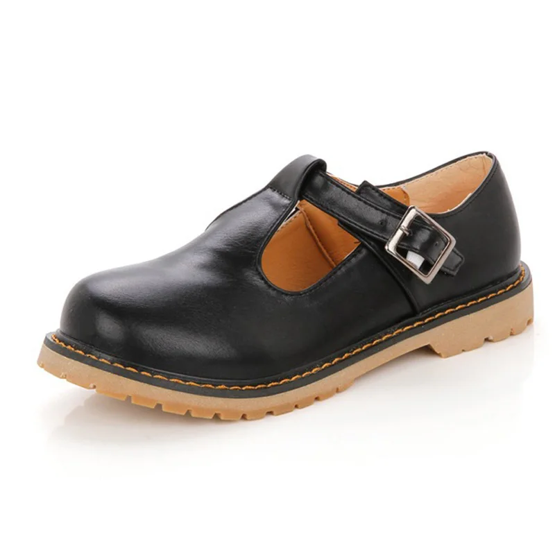 New Fashion Round Toe Ankle Strap Oxford Shoes for Women Vintage