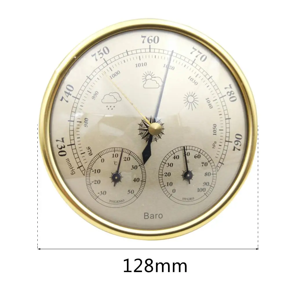 3 в 1 золотой внутренний и наружный воздушный термометр, гигрометр, высокоточный атмосферный манометр, погода для рыбалки
