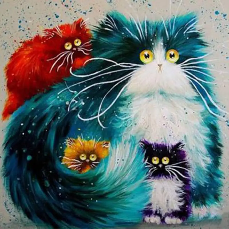 DIY 5D алмазная живопись вышивка кошка картины по номерам вышивка бисером мозаичные рисунки рукоделие 30*30 см