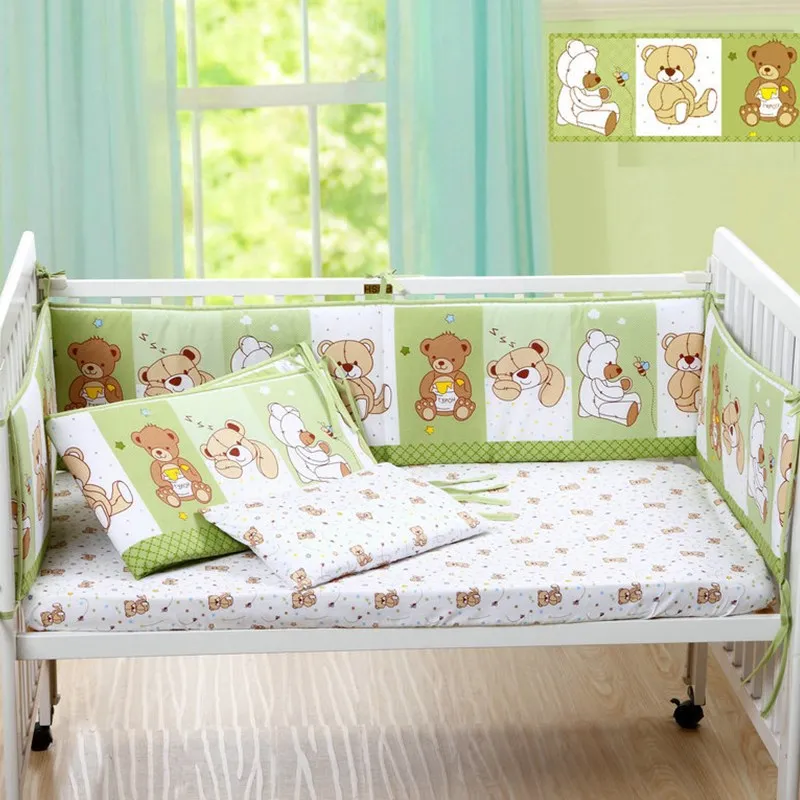 Симпатичный мультяшный Хлопковый бампер для детской кроватки детские