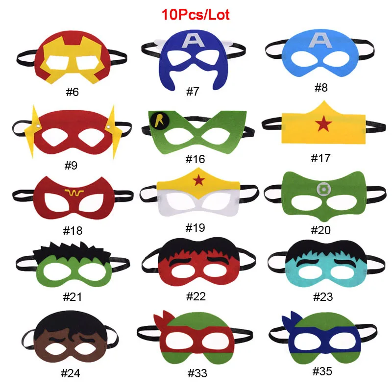 10pc/lot Superhero Wonder Woman Mask Batman Star Wars Darth Vader Cosplay Mask Kids Birthday Party DIY Masquerade Costumes Masks