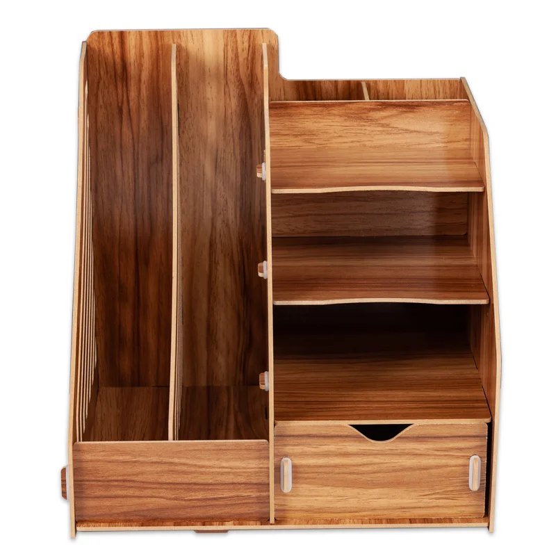 DIY Magazine Organizers Desk Organizer Book Holder Desk Stationery wooder Storage Organizer Holder Stand Shelf Rack