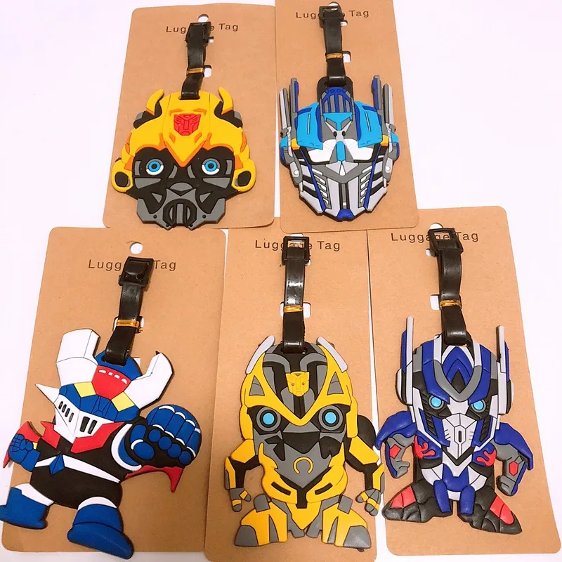 

Optimus Prime Bumblebee Luggage Tag PVC Pendants Portable Travel Label Suitcase ID Address Holder tags anime new-hot Unisex