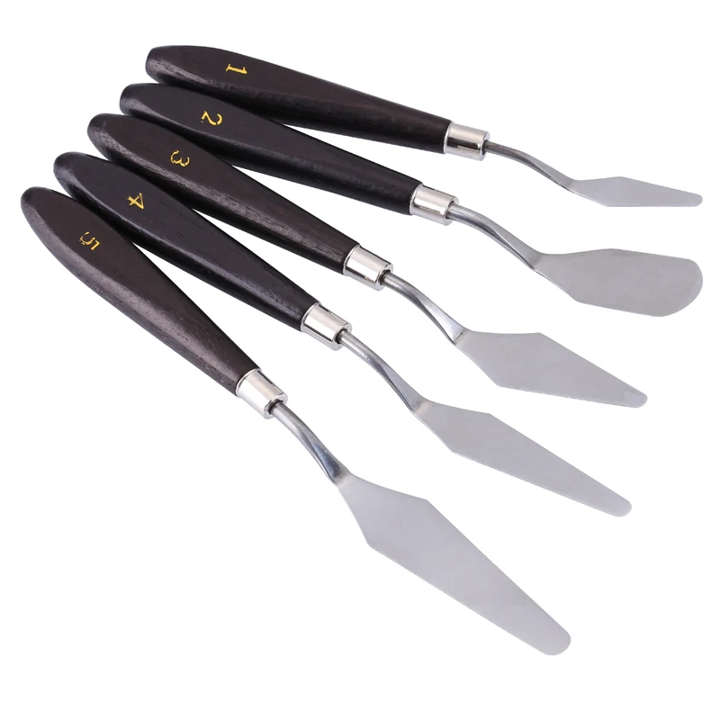 

5Pcs /Lot Professional Stainless Steel Artist Painting Palette Knife Spatula Paint Art Oil Painting Tools