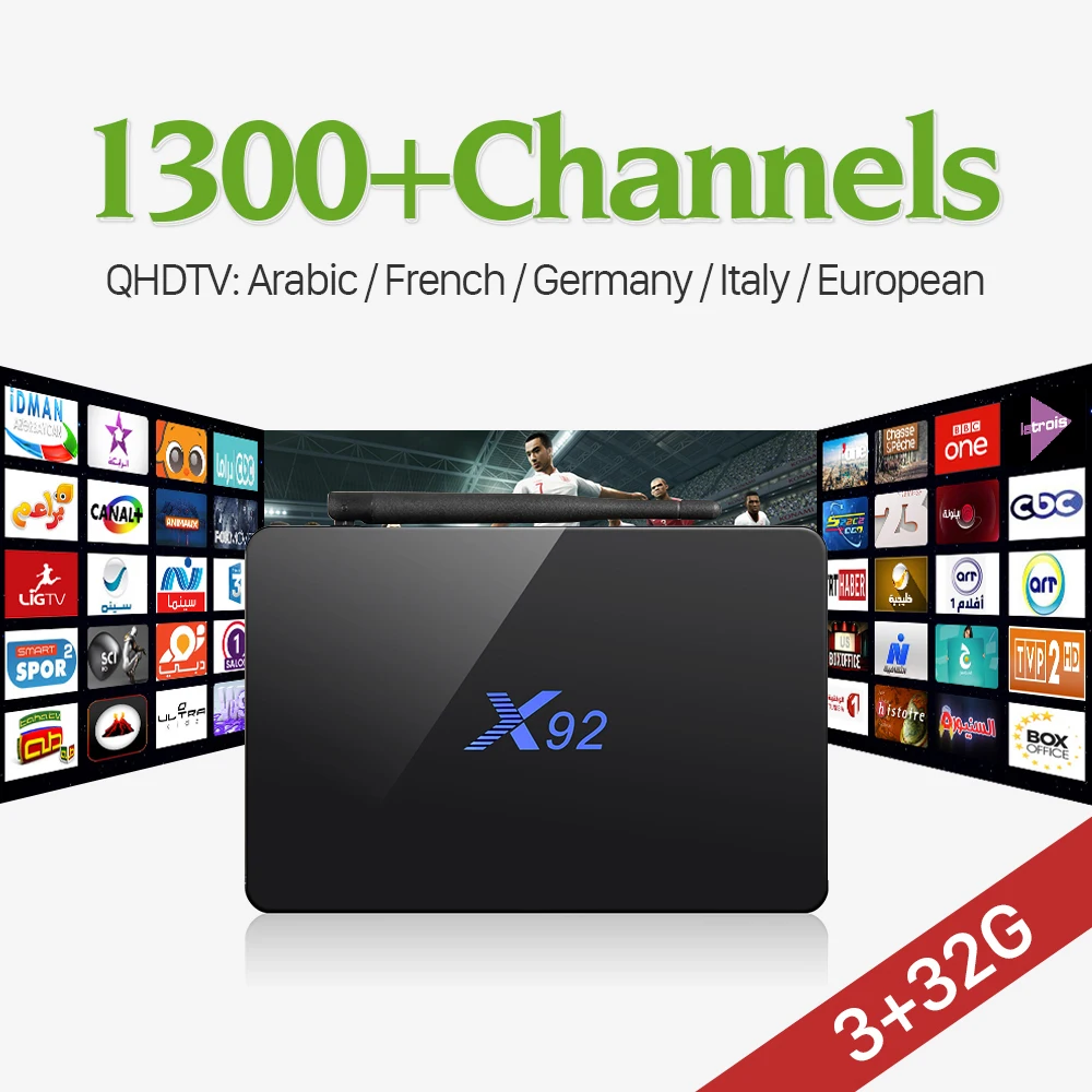 3G 32G Amlogic S912 Octa Core Android 6 0 TV Box WIFI 1300 IPTV Channels QHDTV