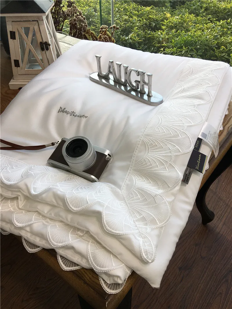 

2018 summer bed quilt 60s tencel cotton princess lace comforter bedding set king size warm velvet quilts steppen bed linen