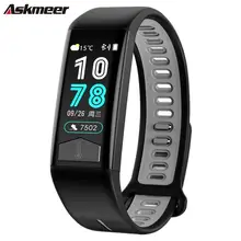 ASKMEER смарт-браслет IP68 Водонепроницаемый Heart Rate монитор ЭКГ смарт-браслет прогноз Дисплей тела Температура Smart watch