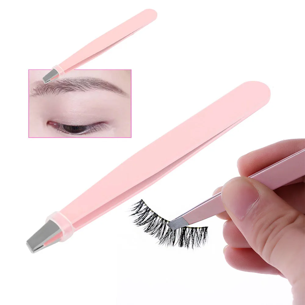 

1Pc/2Pcs Professional Stainless Steel Slant Tip Hair Removal Eyebrow Tweezer Makeup Tool Useful Beauty Makeup Tools