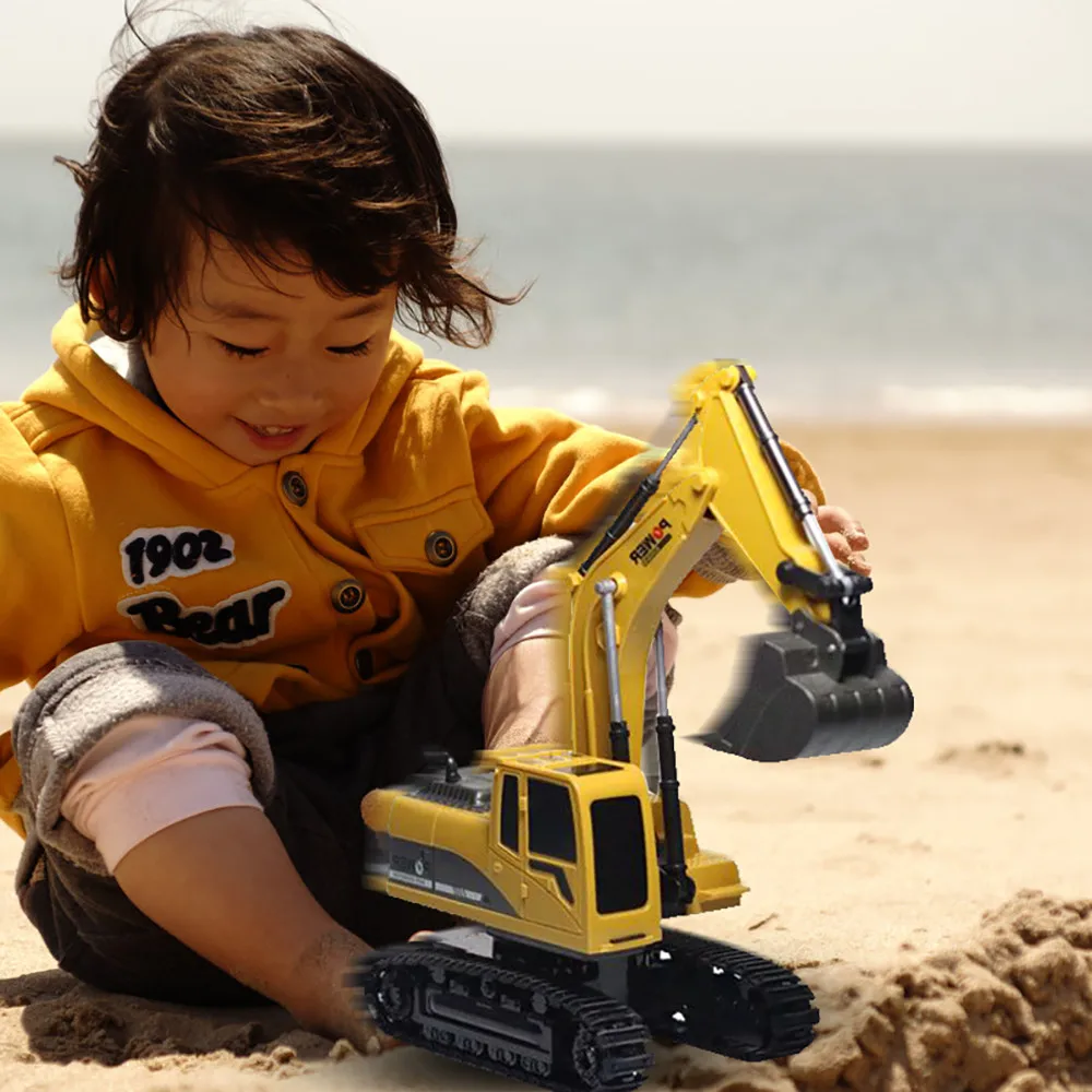 

Metal Diecast Excavator Construction Truck Toy Tractor, Heavy Metal Excavator Model Free Wheeler Die Cast Construction Toy 1:24