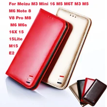 Кожаный чехол для телефона чехол-бумажник чехол для Meizu M3 мини 16 M5 M6T чехол M3 M5 M6 Note 8 V8 Pro M8 M6 M6s 16X15 15Lite M15 E2 M5C крышка