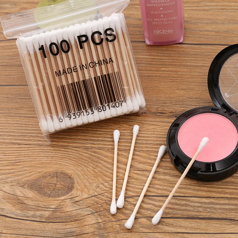 100pcs Pack 2018 New Bamboo Cotton Buds Cotton Swabs Tips Medical Ears Clean Wood Sticks Health 3