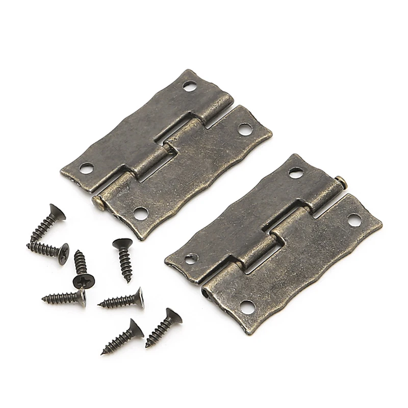 

2x Antique Bronze Cabinet Furniture Door Drawer Jewellery Box Hinges 35x28mm
