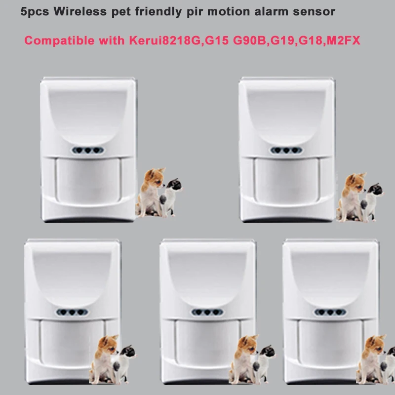 5pcWireless pet friendly pir motion alarm sensor, indoor ...