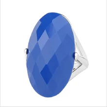 New HOT Cheap 2016 Vintage Jewelry Oval Blue Enamel Ring For Women Wedding Engagement Silver Plated Crystal Gift Free Shipping