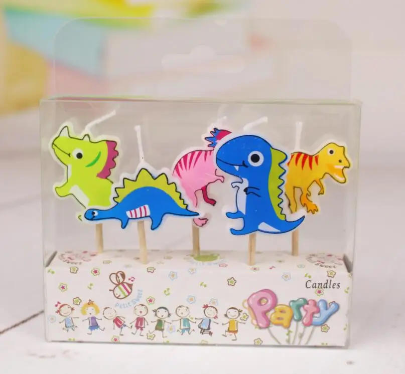 

5pcs/lot Dinosaur Party Supplies Kids Birthday Candles Decorations Set Birthday Wedding Party Cake Candles