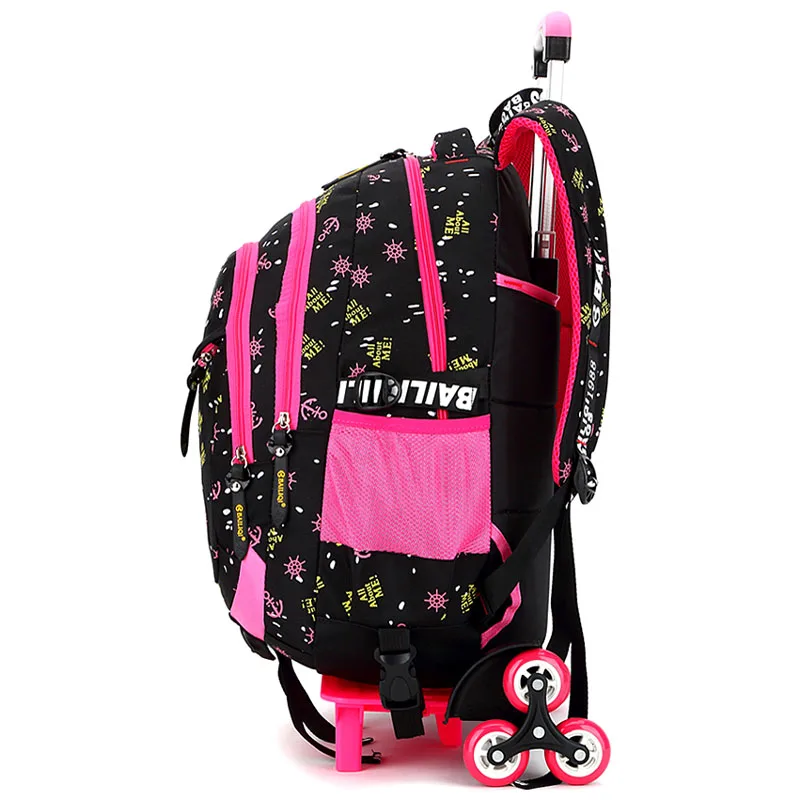2 /6 Wheels High Quality Girls Trolley Backpack Schoolbag Orthopedic Bags For Children Trolley School Bag Boys Backpack